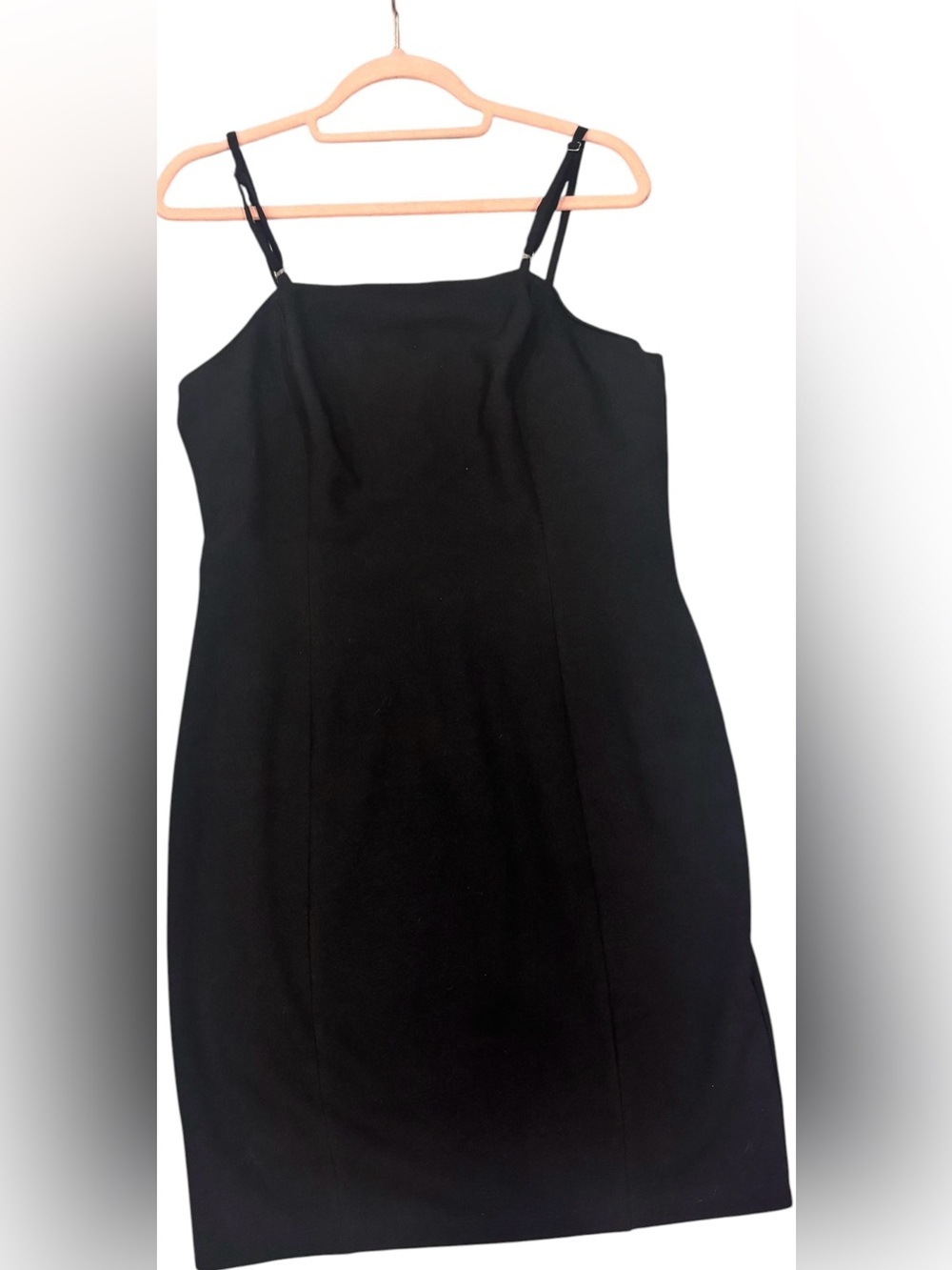Karl Lagerfeld Paris Black Sheath Dress Spaghetti Strap Size 10 Midi